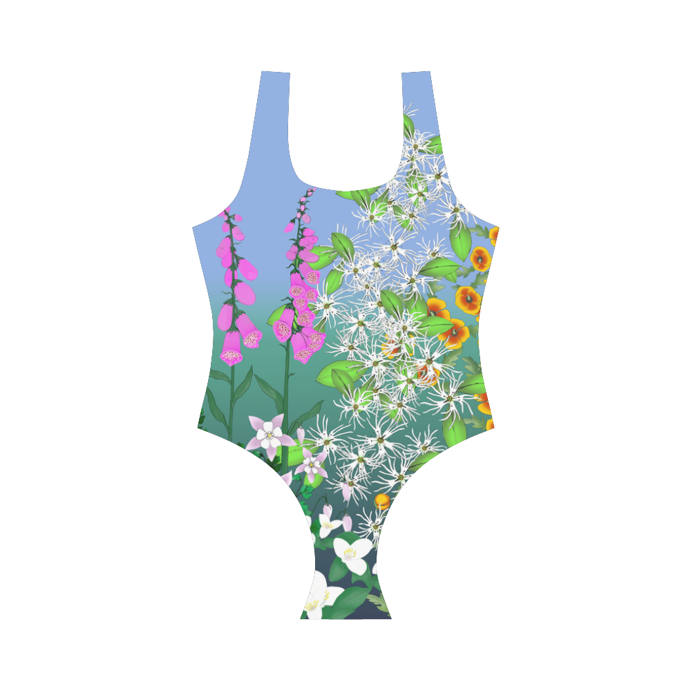 California Wildflowers by Aleta Vest One Piece Swimsuit (Model S04)