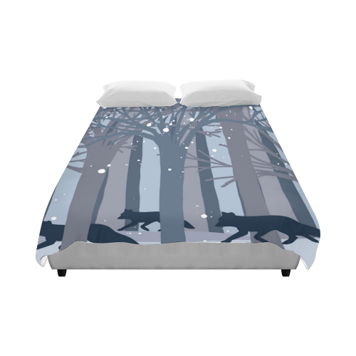 Foxes in the winter forest Duvet Cover 86"x70" ( All-over-print)