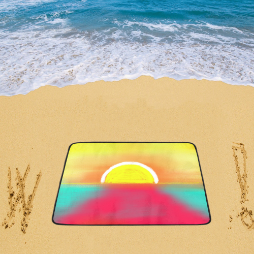 hot sunset Beach Mat 78"x 60"