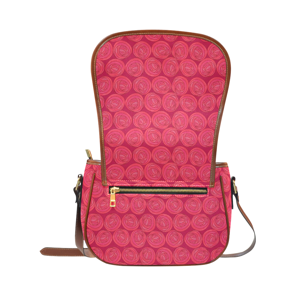 Mackintosh Roses Tile Pattern by ArtformDesigns Saddle Bag/Small (Model 1649) Full Customization