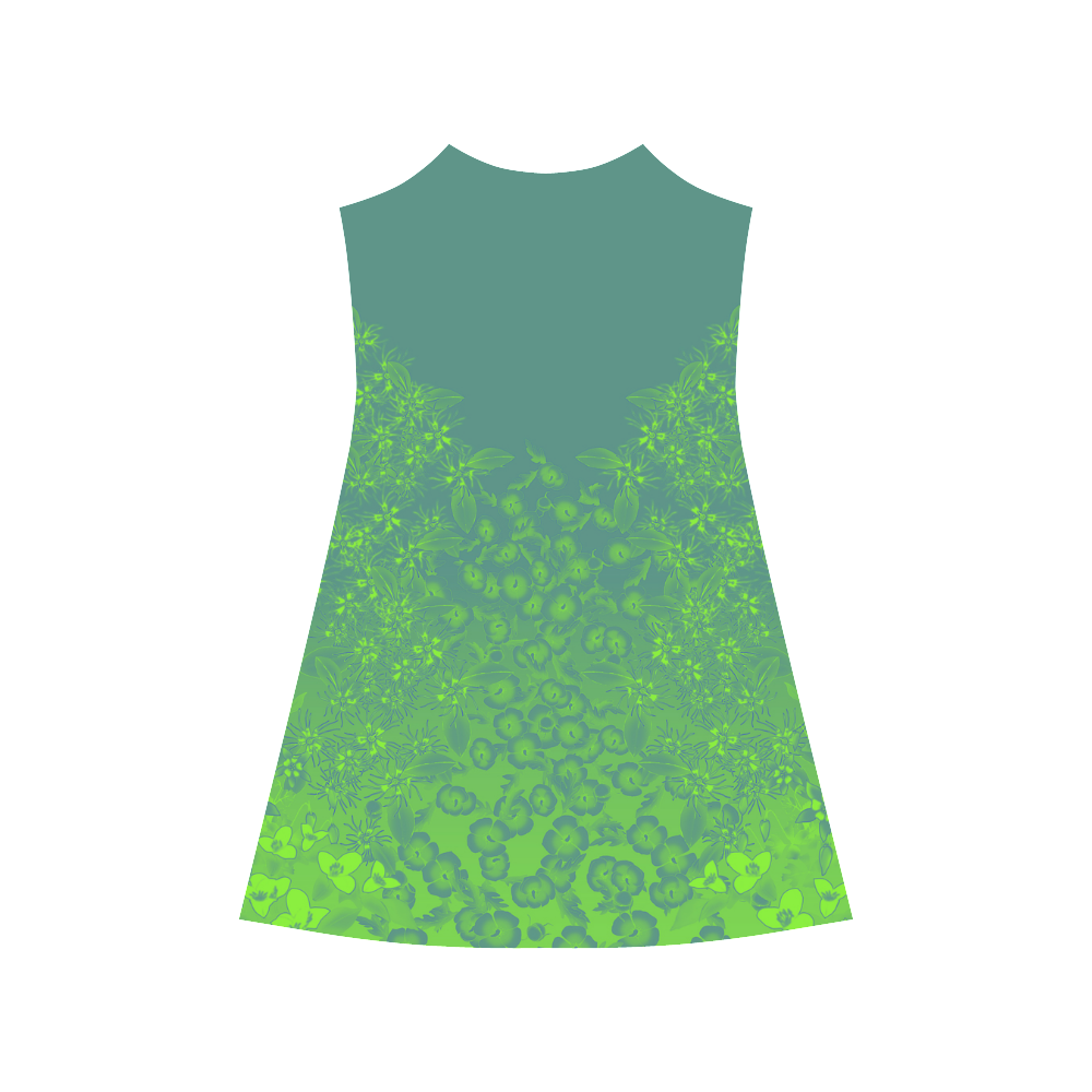 Viridian Wildflower Print by Aleta Alcestis Slip Dress (Model D05)