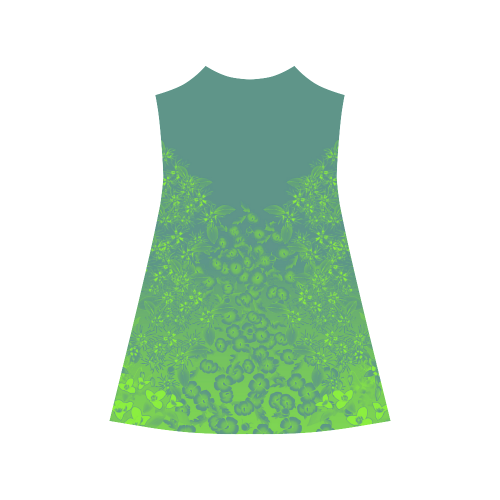 Viridian Wildflower Print by Aleta Alcestis Slip Dress (Model D05)