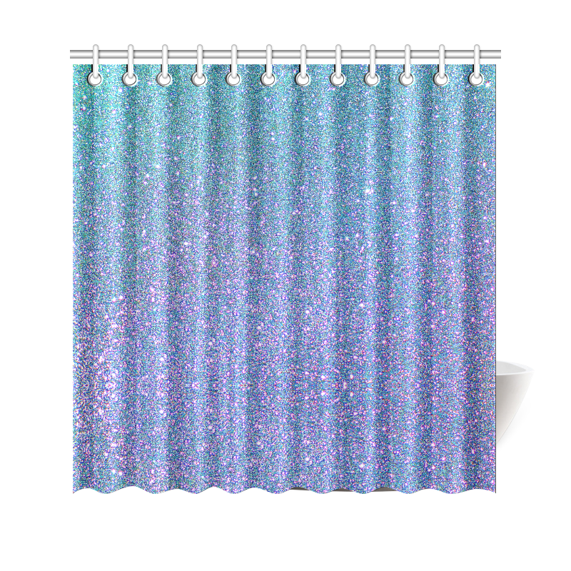 Blue glitter Shower Curtain 69"x70"