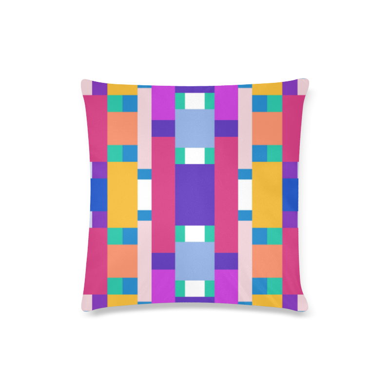 Rectangles Custom Zippered Pillow Case 16"x16"(Twin Sides)