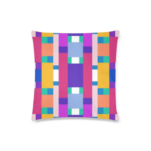 Rectangles Custom Zippered Pillow Case 16"x16"(Twin Sides)
