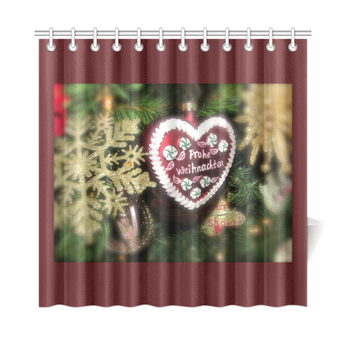 Xmas heart by Martina Webster Shower Curtain 72"x72"