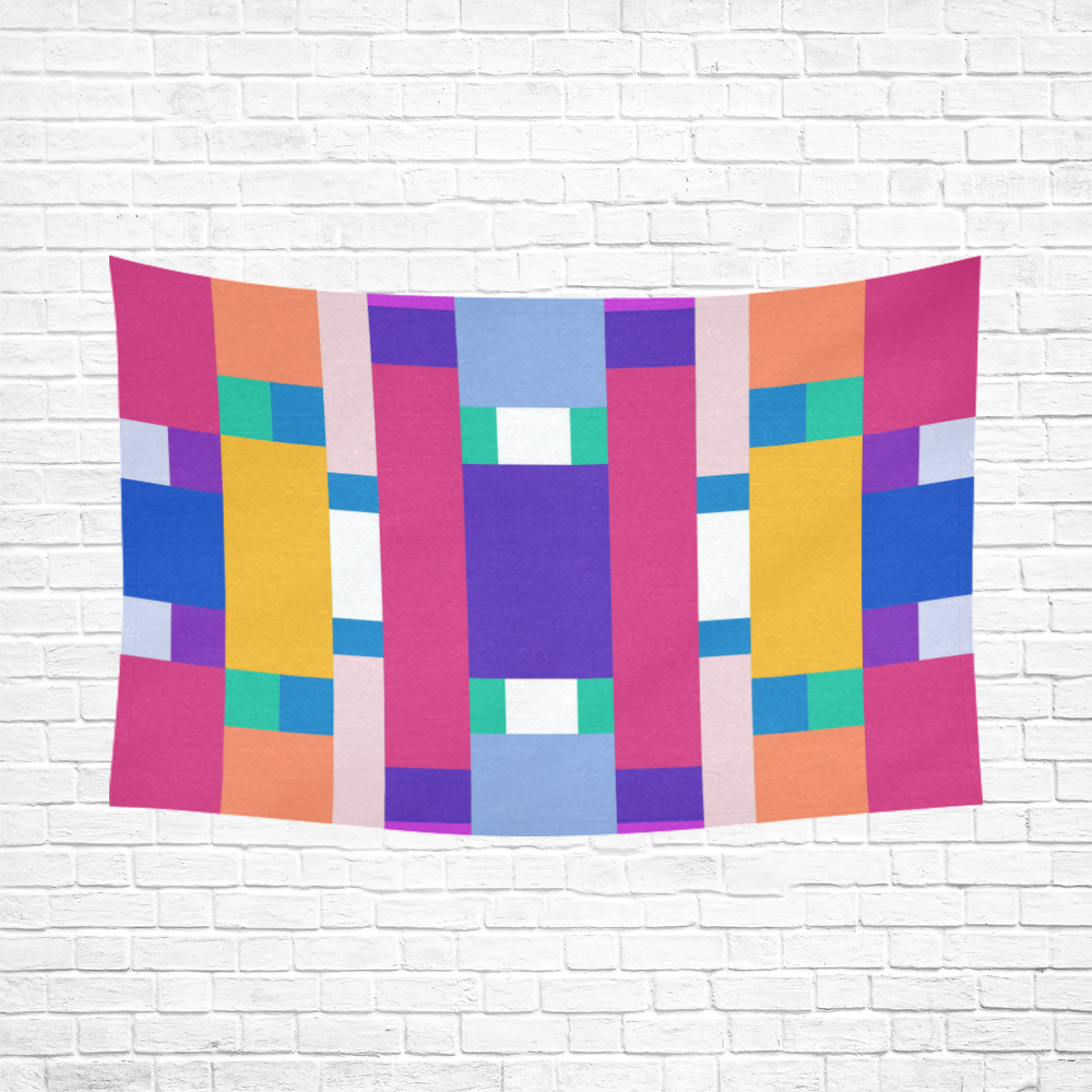 Rectangles Cotton Linen Wall Tapestry 90"x 60"