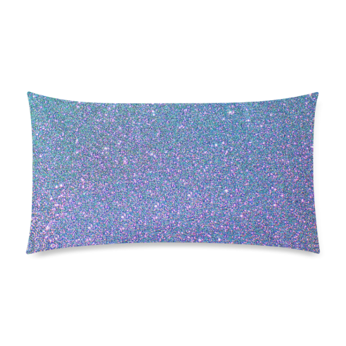 Blue glitter Rectangle Pillow Case 20"x36"(Twin Sides)