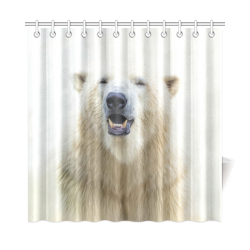 Cute  Zoo Polar Bear Shower Curtain 72"x72"