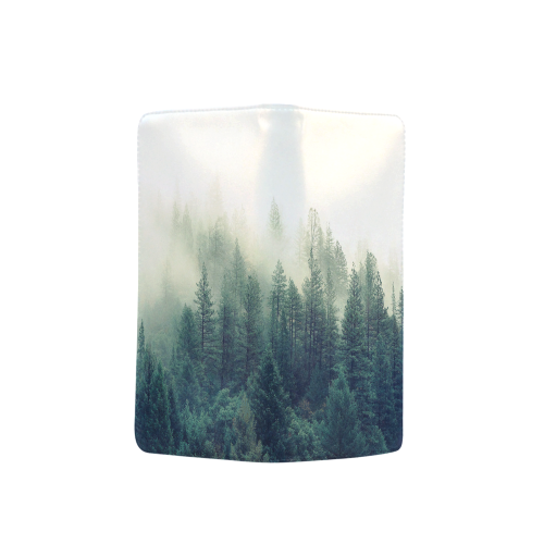 Calming Green Nature Forest Scene Misty Foggy Men's Clutch Purse （Model 1638）