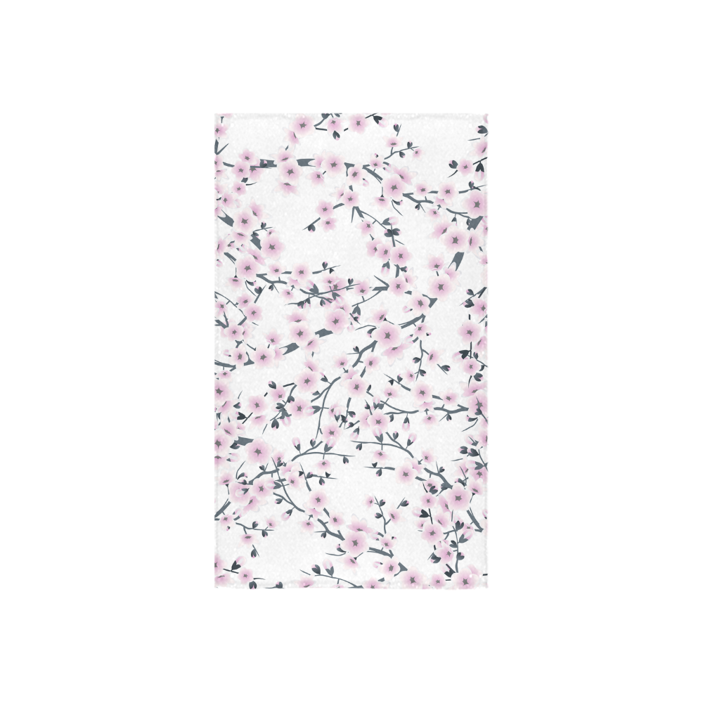 Cherry Blossoms Sakura Pink White Floral Custom Towel 16"x28"