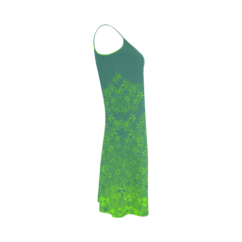 Viridian Wildflower Print by Aleta Alcestis Slip Dress (Model D05)