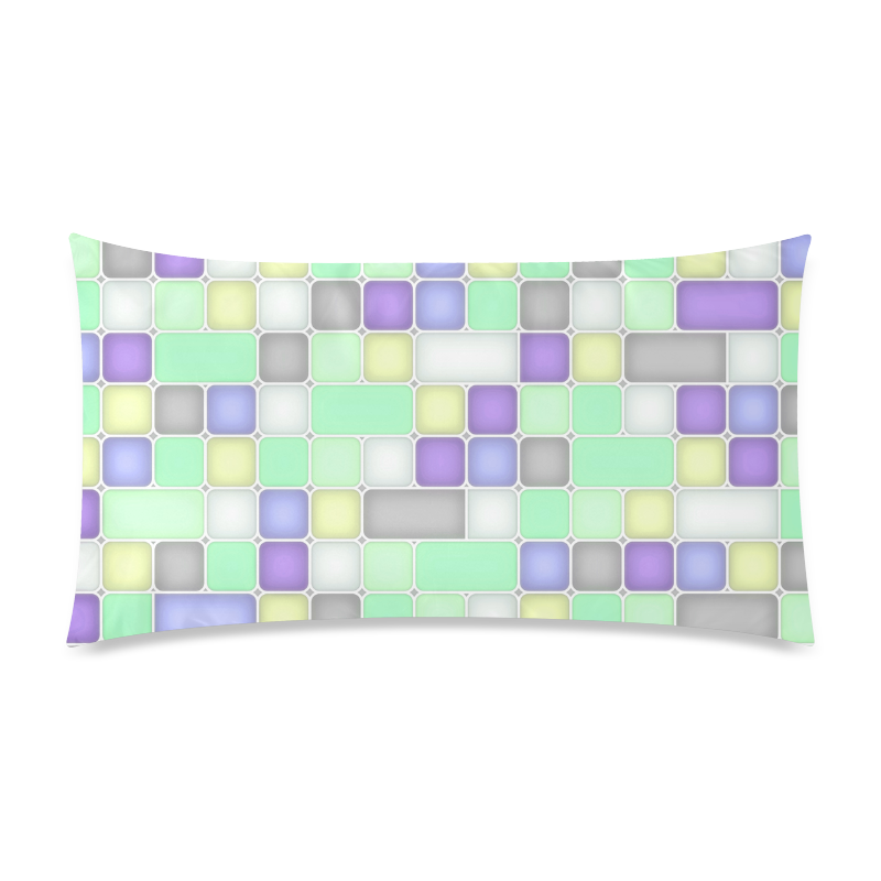 Squares Rectangle Pillow Case 20"x36"(Twin Sides)