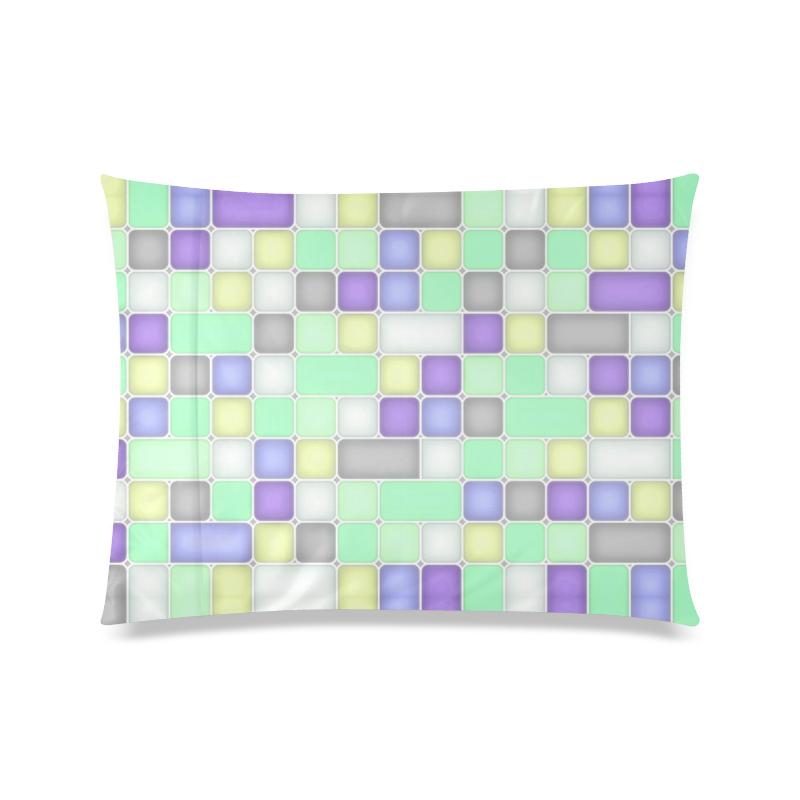 Squares Custom Zippered Pillow Case 20"x26"(Twin Sides)