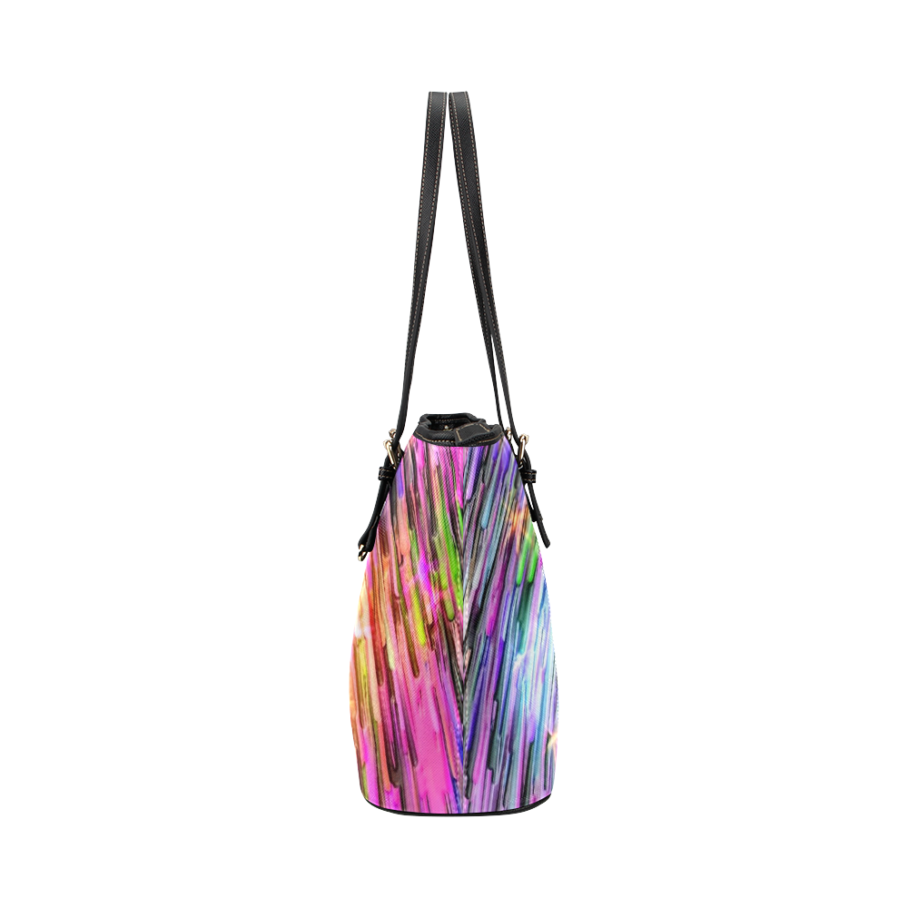 Glowing Times by Artdream Leather Tote Bag/Large (Model 1651)