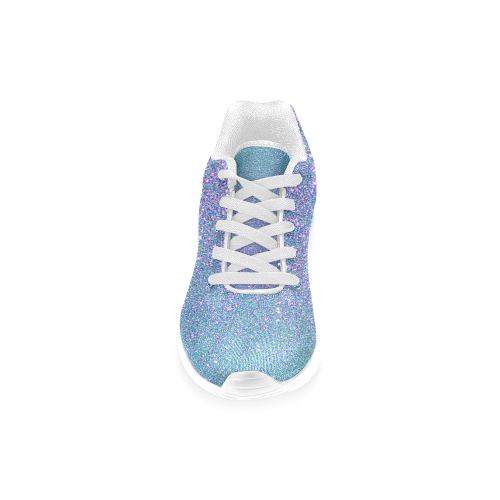 Blue glitter Women’s Running Shoes (Model 020)