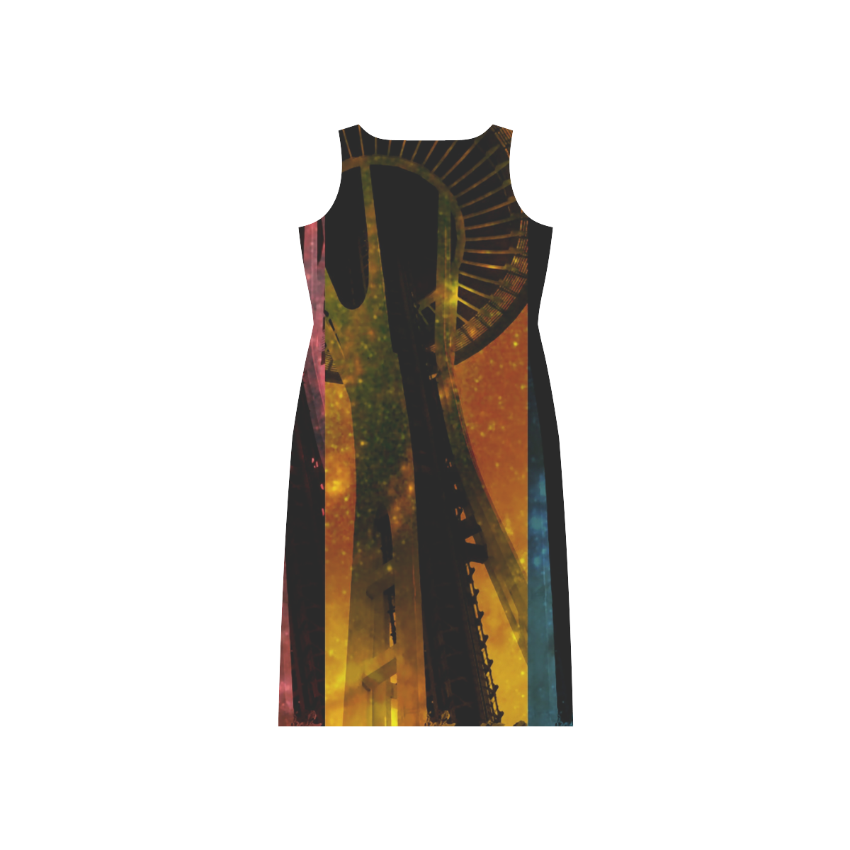 Seattle Space Needle Phaedra Sleeveless Open Fork Long Dress (Model D08)