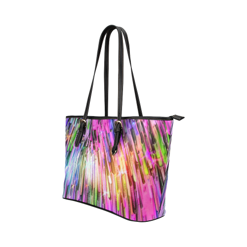 Glowing Times by Artdream Leather Tote Bag/Large (Model 1651)