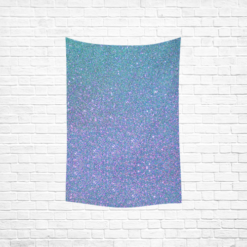Blue glitter Cotton Linen Wall Tapestry 40"x 60"