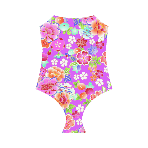 Japanese Floral Kimono Pattern Strap Swimsuit ( Model S05)