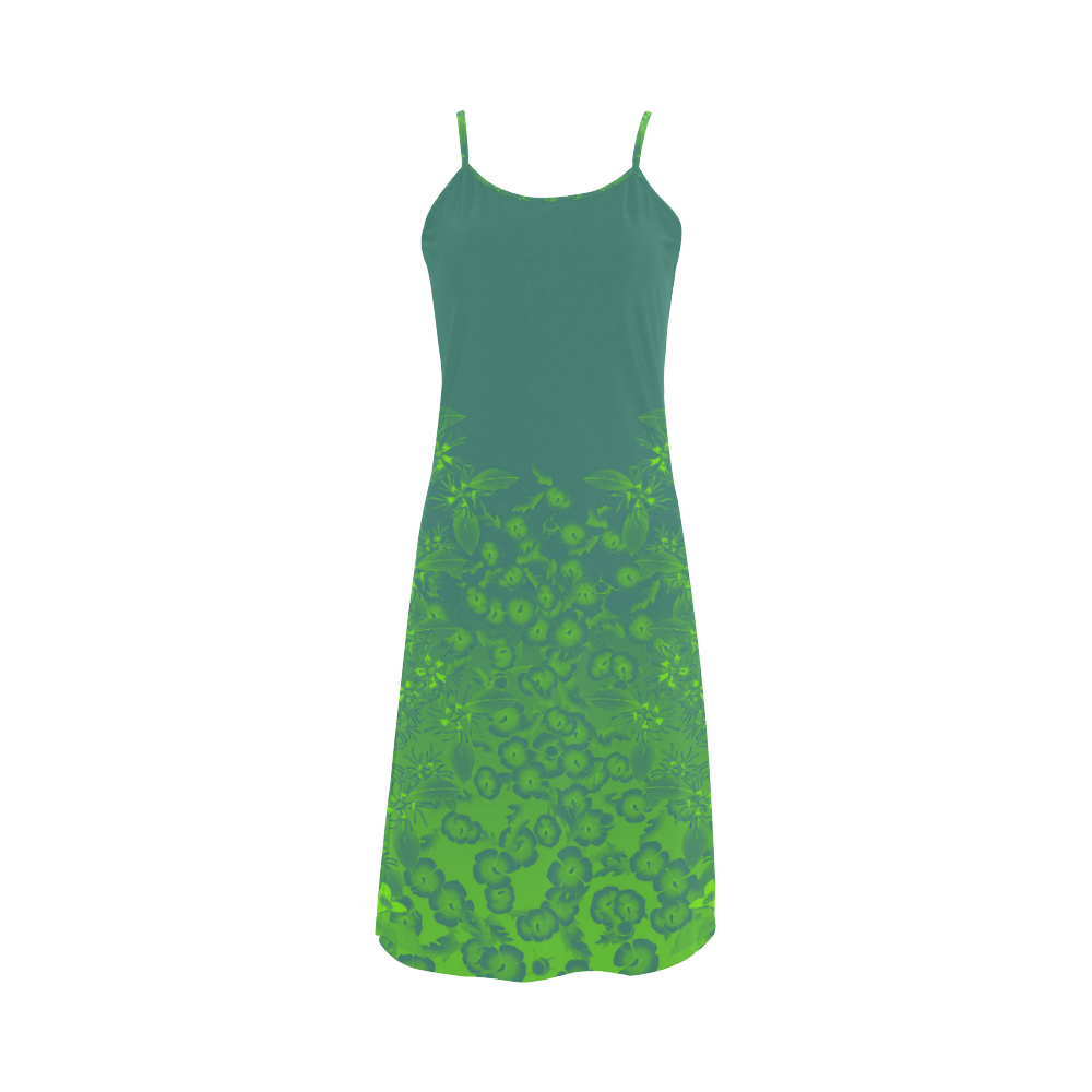 Viridian Wildflower Print by Aleta Alcestis Slip Dress (Model D05)