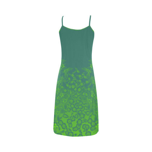 Viridian Wildflower Print by Aleta Alcestis Slip Dress (Model D05)