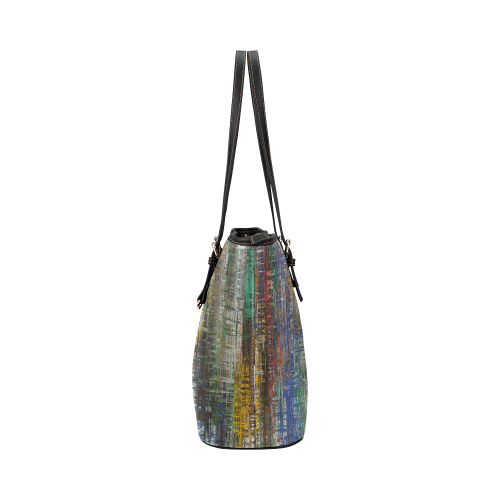 Colorful Grunge Leather Tote Bag/Large (Model 1651)
