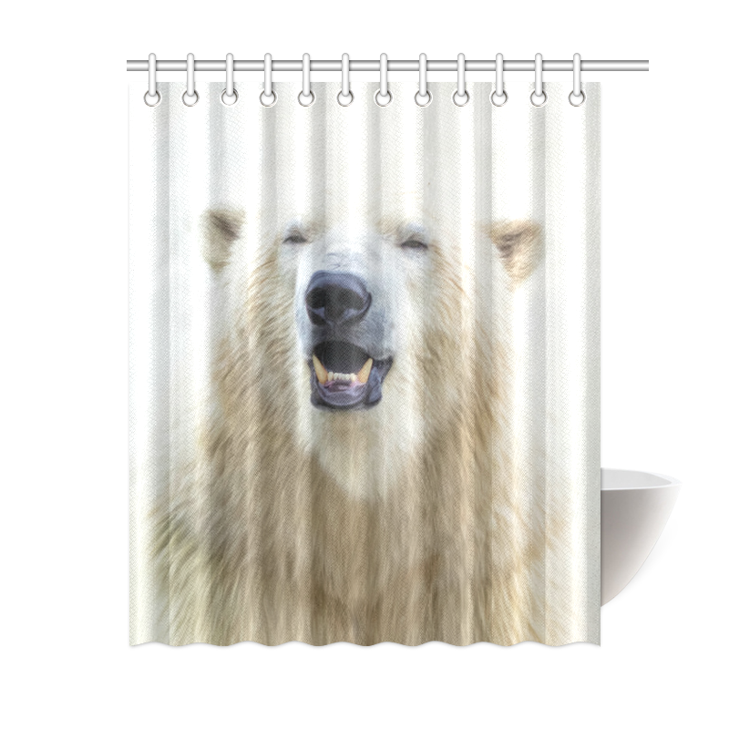 Cute  Zoo Polar Bear Shower Curtain 60"x72"
