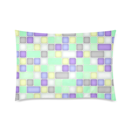 Squares Custom Zippered Pillow Case 20"x30"(Twin Sides)