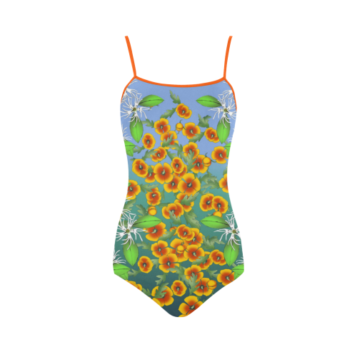 California Wildflowers by Aleta Strap Swimsuit ( Model S05)
