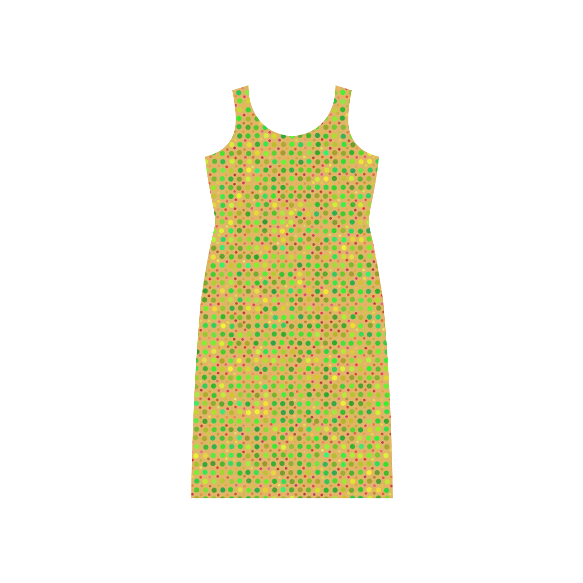 mixed dots 7 Phaedra Sleeveless Open Fork Long Dress (Model D08)