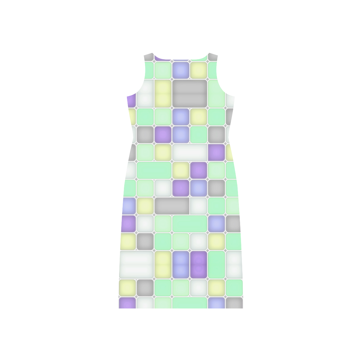 Squares Phaedra Sleeveless Open Fork Long Dress (Model D08)