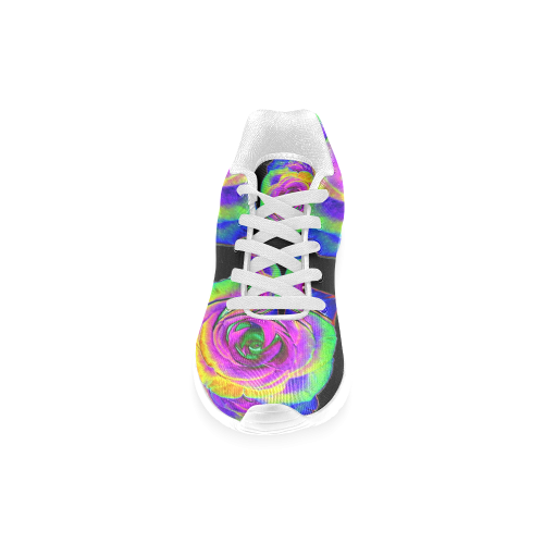 Flowers: Multicolored Foil Roses Women’s Running Shoes (Model 020)