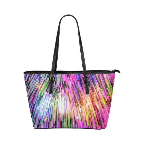 Glowing Times by Artdream Leather Tote Bag/Large (Model 1651)