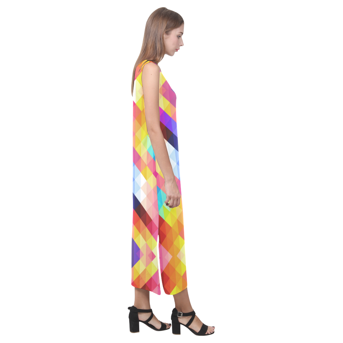 Boho Phaedra Sleeveless Open Fork Long Dress (Model D08)