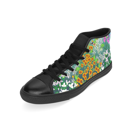 California Wildflowers by Aleta Men’s Classic High Top Canvas Shoes /Large Size (Model 017)