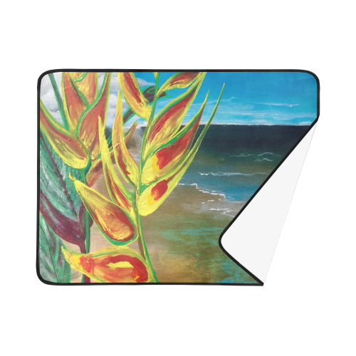 Heliconia Tropical Parrot Plant Take me There Beach Mat 78"x 60"