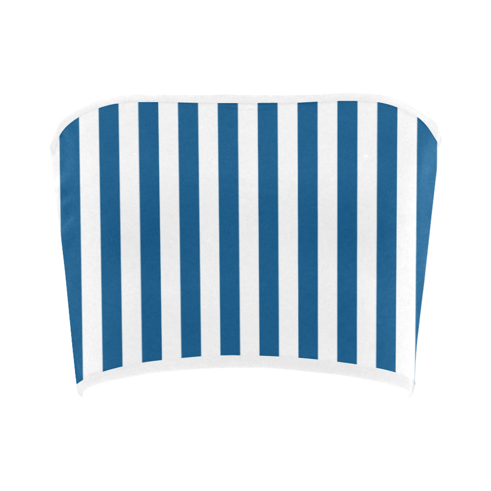 Bandeau Top, Blue & White Stripes Bandeau Top