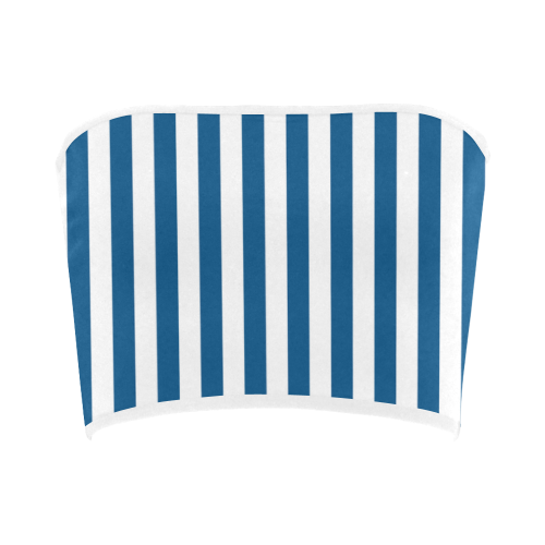 Bandeau Top, Blue & White Stripes Bandeau Top