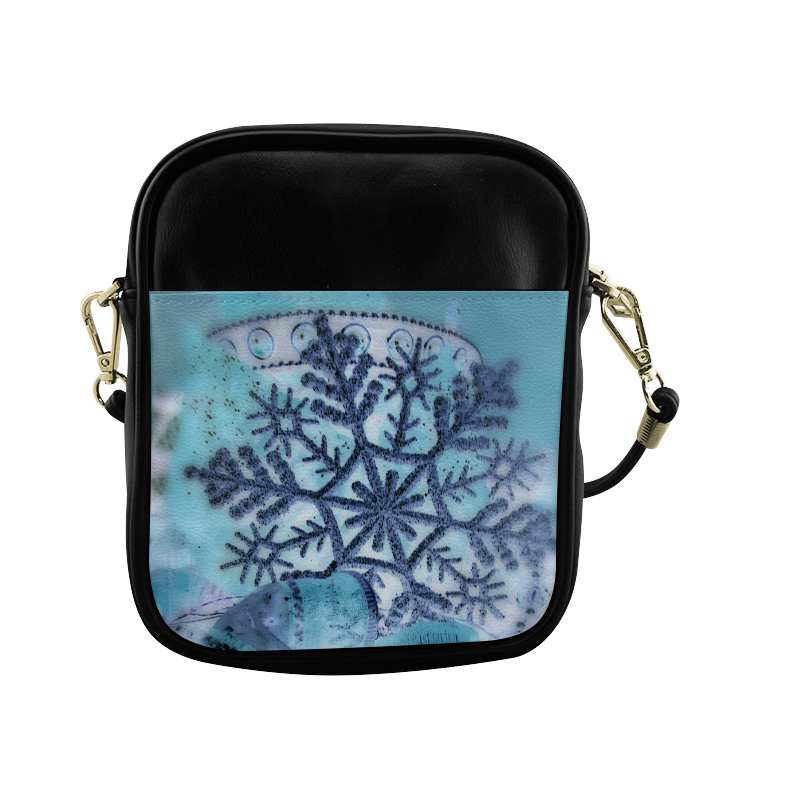 Icy snowflake by Martina Webster Sling Bag (Model 1627)