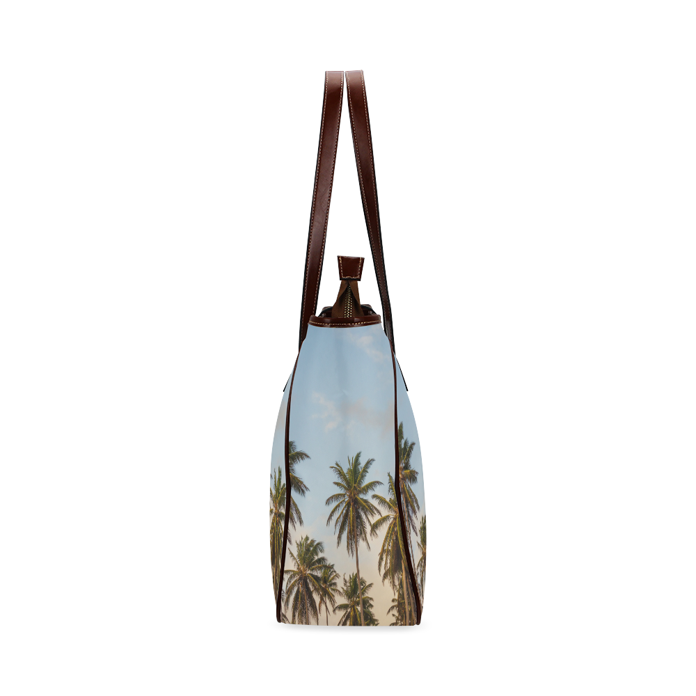 Chilling Tropical Palm Trees Blue Sky Scene Classic Tote Bag (Model 1644)