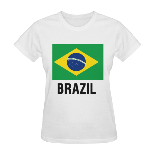 fLAG OF bRAZIL OUTLINE Sunny Women's T-shirt (Model T05)