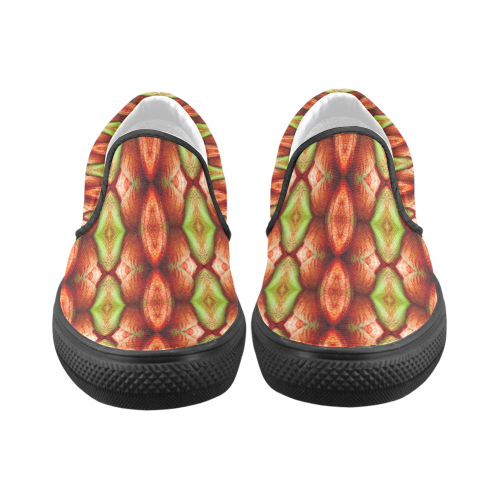 Melons Pattern Abstract Women's Unusual Slip-on Canvas Shoes (Model 019)