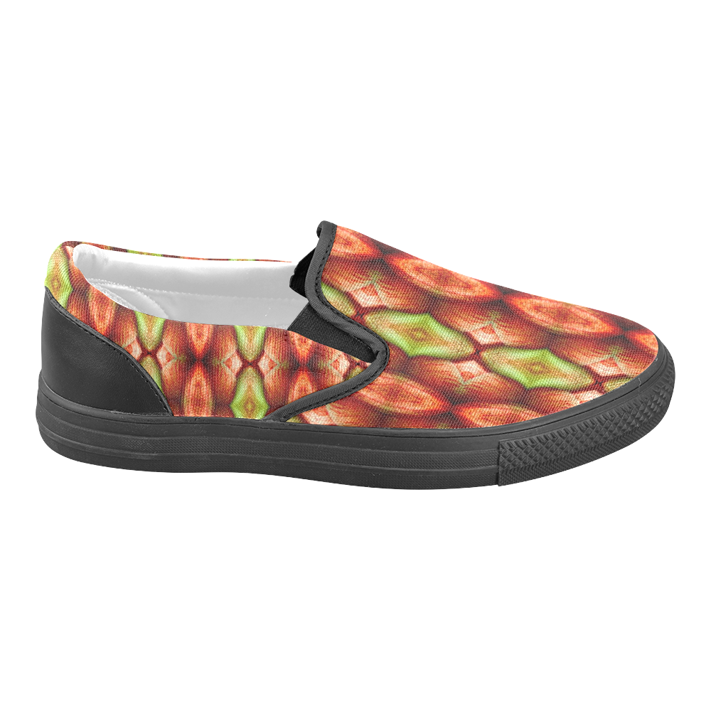 Melons Pattern Abstract Women's Unusual Slip-on Canvas Shoes (Model 019)