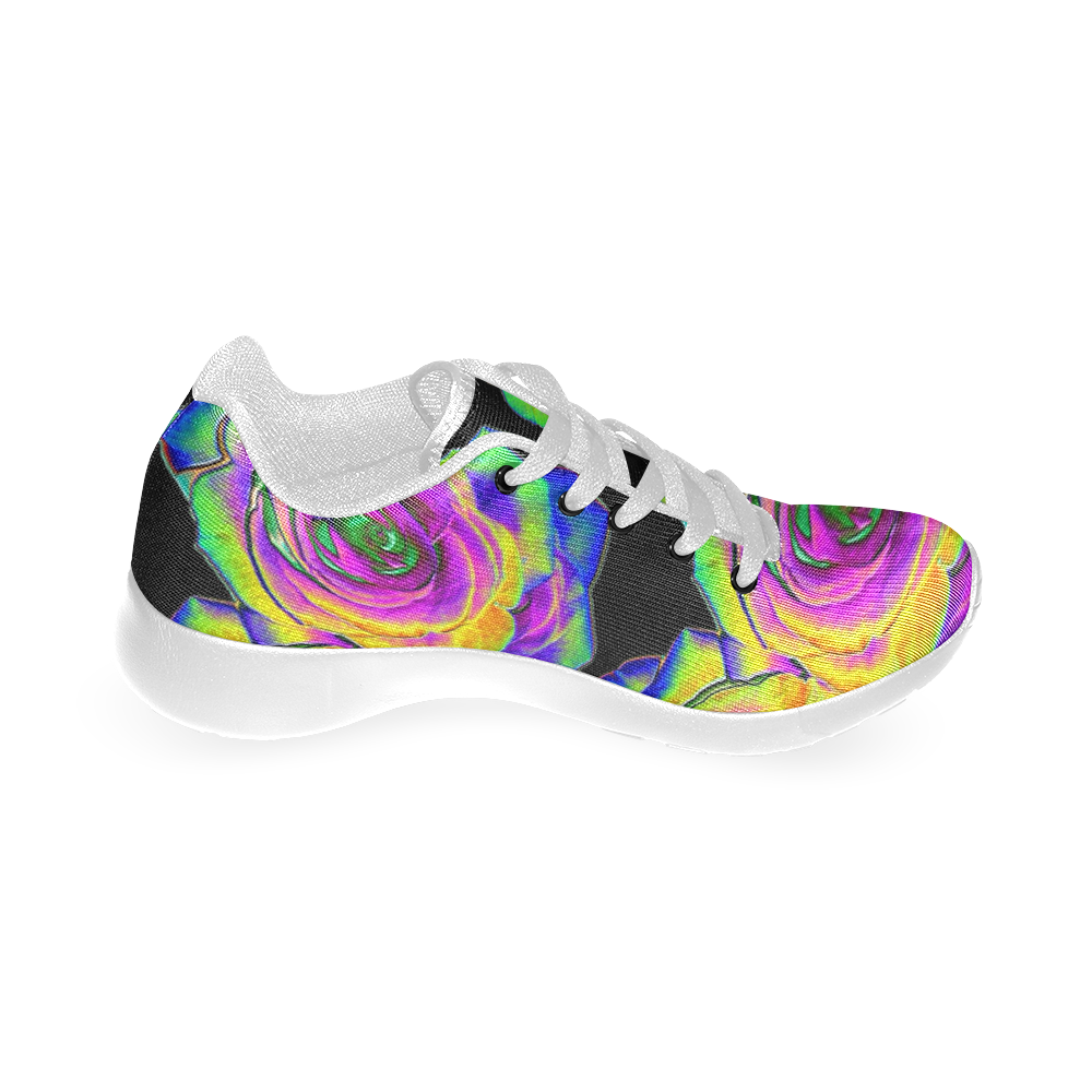 Flowers: Multicolored Foil Roses Women’s Running Shoes (Model 020)