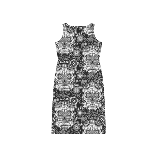 sugar skull Phaedra Sleeveless Open Fork Long Dress (Model D08)