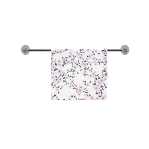 Cherry Blossoms Sakura Pink White Floral Custom Towel 16"x28"