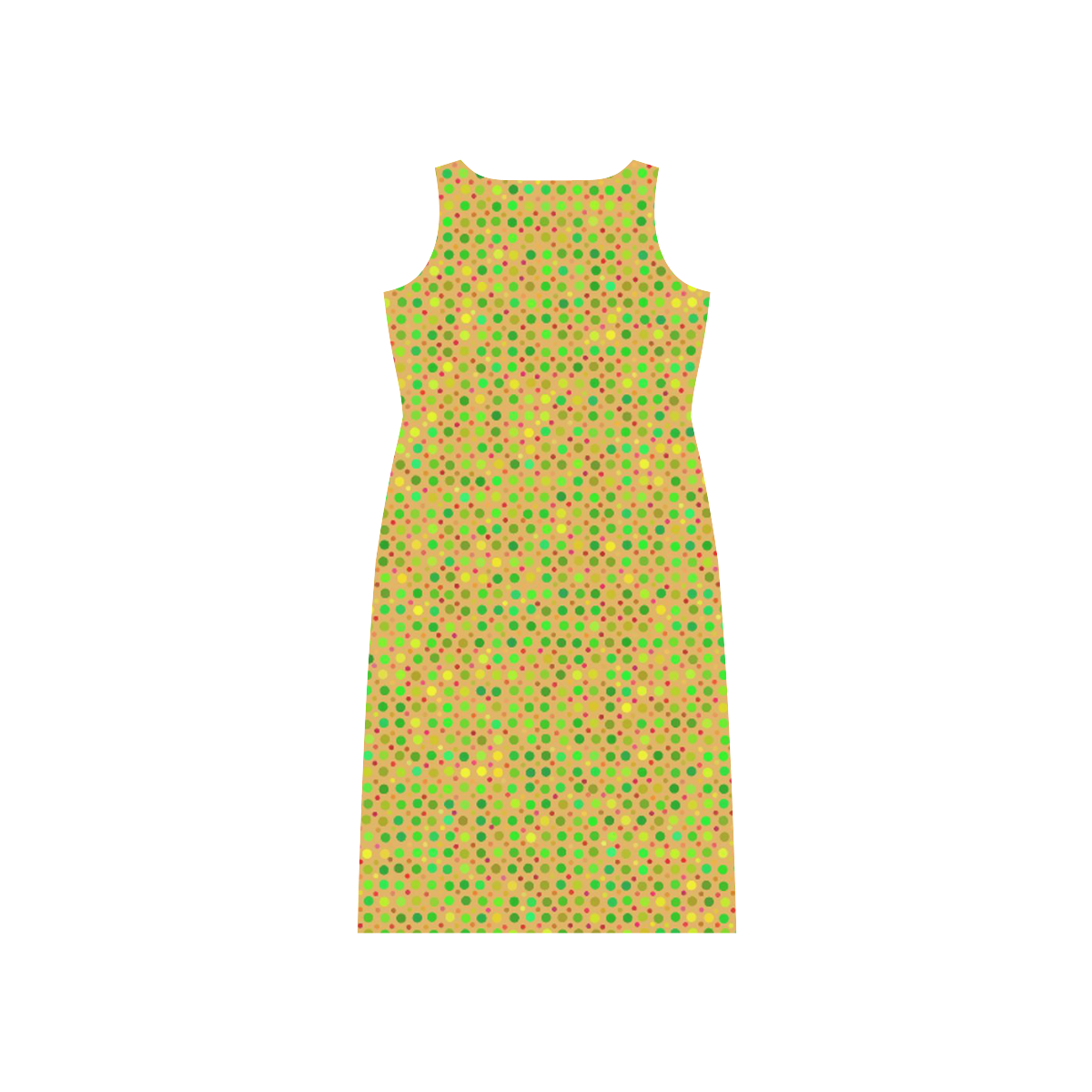 mixed dots 7 Phaedra Sleeveless Open Fork Long Dress (Model D08)
