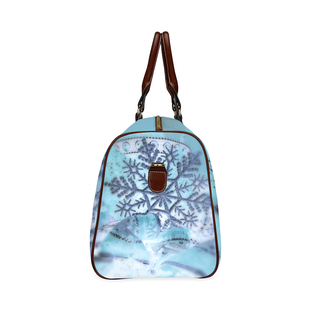 Icy snowflake by Martina Webster Waterproof Travel Bag/Small (Model 1639)
