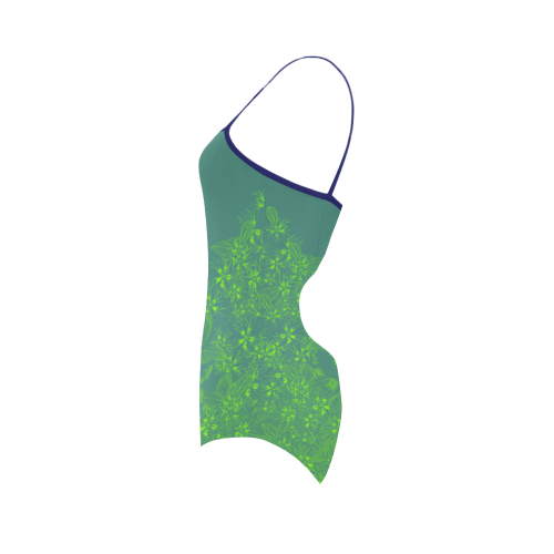 Viridian Wildflower Print by Aleta Strap Swimsuit ( Model S05)